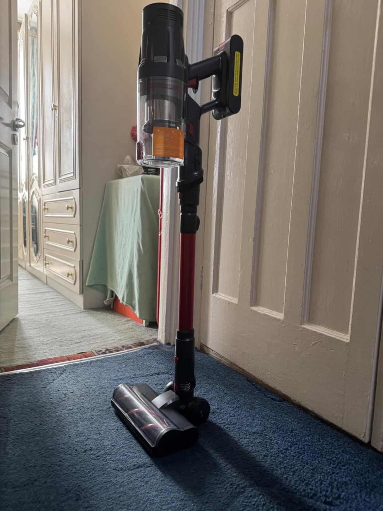 view of our own purchase testing inteture for pet hair and hardwood floors and carpet our unboxing package arrival several weeks to month
