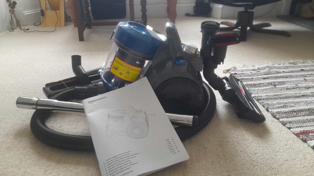 view of our own purchase amazon basics vcs35b lightweight vacuum cleaner for older person uk unboxing package arrival several weeks to month 