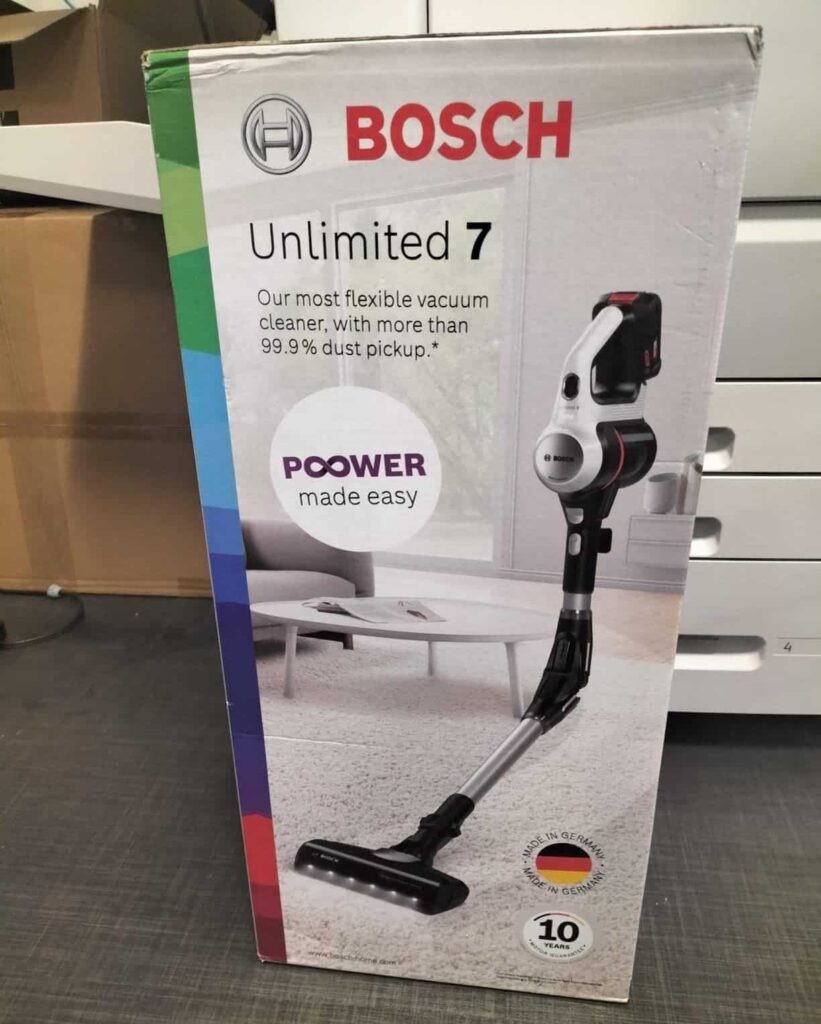 view of our own purchase bosch unlimited 7 vacuum cleaner for hard floors uk unboxing package arrival several weeks to months