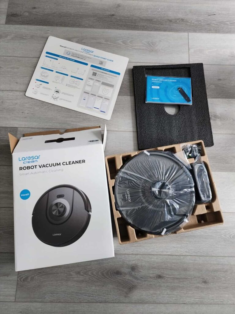 view of our own purchase laresar clean robot vacuum cleaner for hard floors uk unboxing package arrival several weeks to month