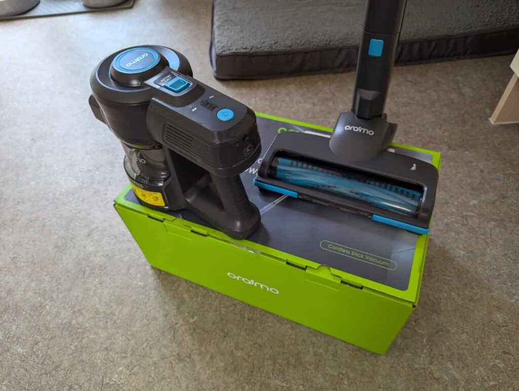 view of our own purchase oraimo cordless lightweight vacuum cleaner for elderly uk unboxing package arrival several weeks to month 