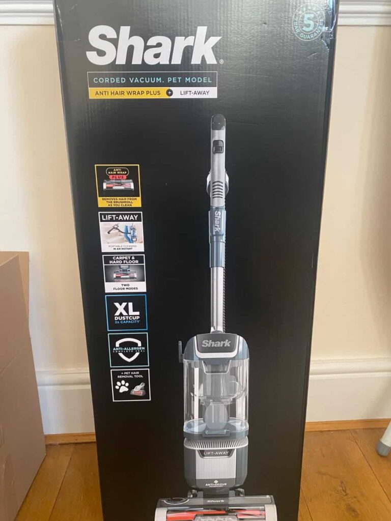 view of our own purchase shark nz691ukt vacuum for pet hair under £150 unboxing package arrival several weeks to month