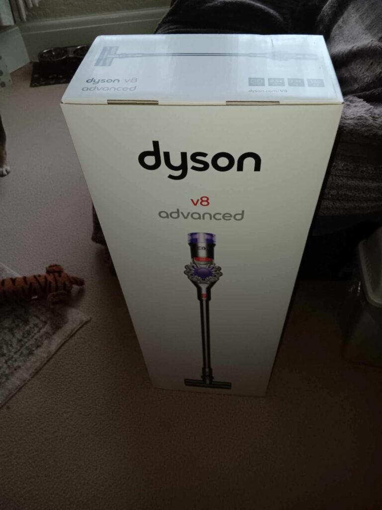 view of our own purchase testing dyson v8 vacuum for pet hair and carpet uk our unboxing package arrival several weeks to month